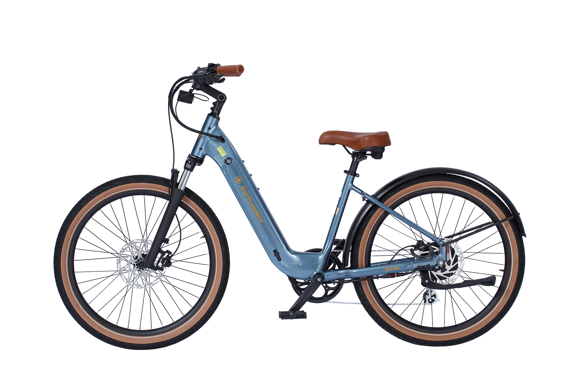santa monica electric bicycles Aima ( Battery included) PEDALS 9/16 Alloy Platform FORK SR Suntours Suspension Fork with thru AIMA Santa Monica Ebike |