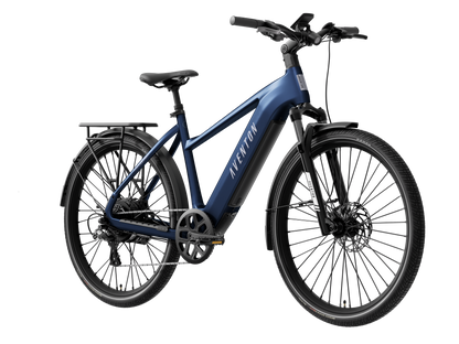 Aventon Level.4 Step-Over commuter electric bike in Matte Storm Blue at JACS e-Bikes Minnesota