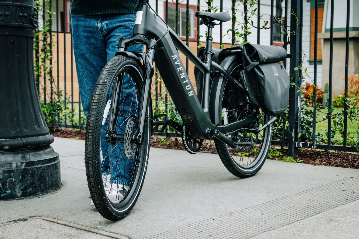 Aventon Level.4 Step-Over commuter electric bike in Matte Storm Blue at JACS e-Bikes Minnesota