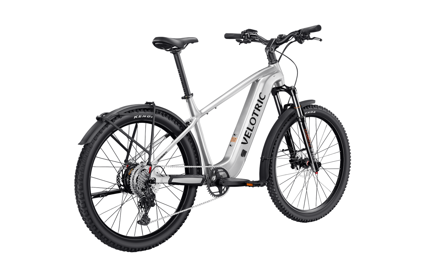 Velotric Summit 2 Glacial Silver hybrid e-bike right side profile with mid-drive motor — JACS e-Bikes Minnesota