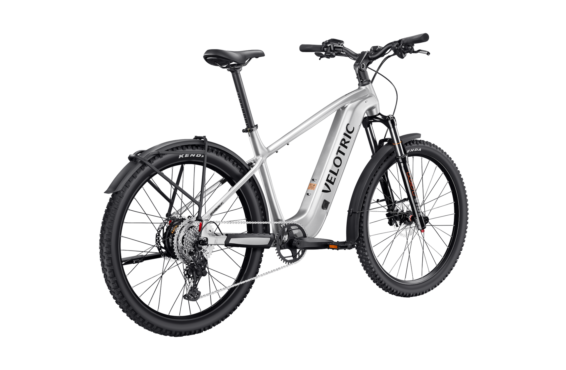 Velotric Summit 2 Glacial Silver hybrid e-bike right side profile with mid-drive motor — JACS e-Bikes Minnesota