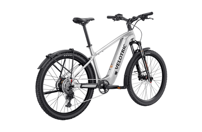 Velotric Summit 2 Glacial Silver hybrid e-bike right side profile with mid-drive motor — JACS e-Bikes Minnesota