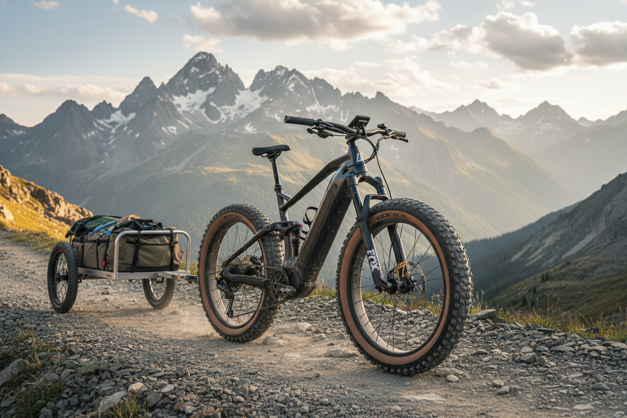 High-end fat tire e-bike with trailer